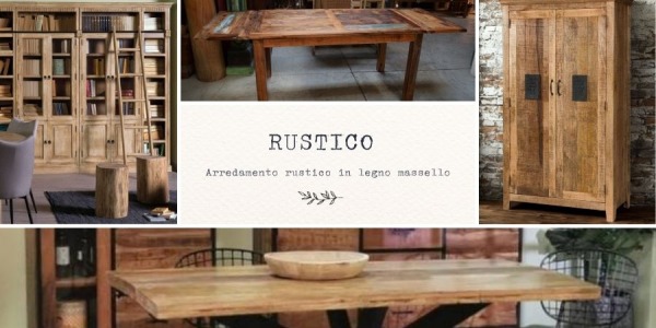 Arredamento rustico in legno massello
